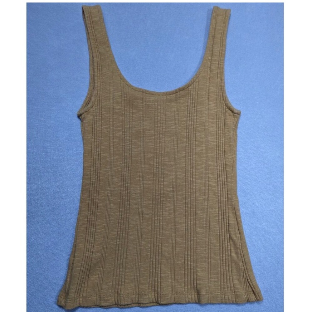 Aeropostale Brown Ribbed Fitted Tank Top